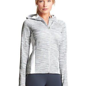 Athleta Gray White Snowscape Hooded Jacket Womens